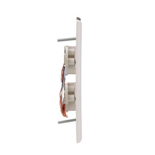 Main product image of Wallplate w/ Connector, (2) 4-Conductor Jacks, Residential Telephone, Data/Voice Modular Jack, 3547-4W