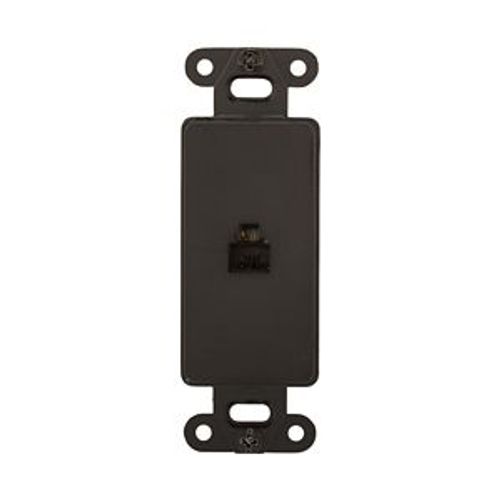 Main product image of 4-Conductor Telephone Jack Decorator Insert, Black, Surface, Type 625, Splitter, 3560-4BK-SPL