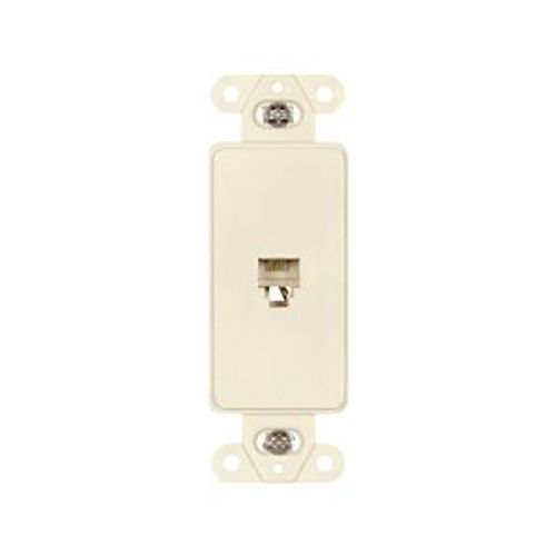 Main product image of 4-Conductor Telephone Jack Decorator Insert, Light Almond, Surface, Type 625, 4-Conductor Jack, 3560-4LA