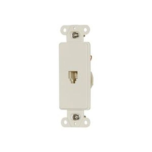 Main product image of 4-Conductor Telephone Jack Decorator Insert, Light Almond, Surface, Type 625, 4-Conductor Jack, 3560-4LA