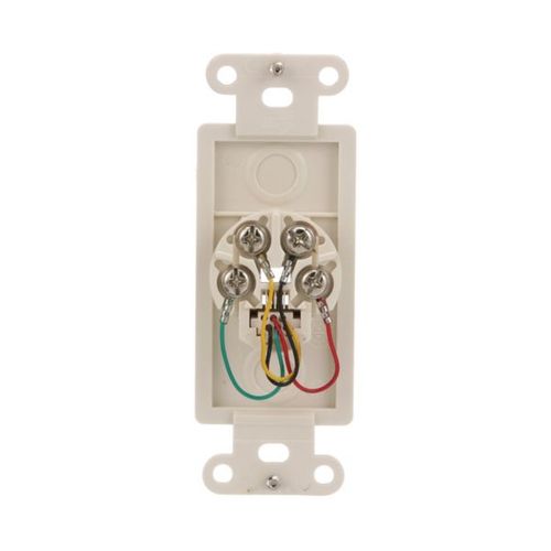 Main product image of 4-Conductor Telephone Jack Decorator Insert, Light Almond, Surface, Type 625, 4-Conductor Jack, 3560-4LA