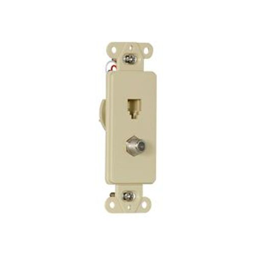 Main product image of Telephone Jack & Coaxial Adapter Decorator Insert, Ivory, Type F, Rj11, Rj14, Combo, 3562V