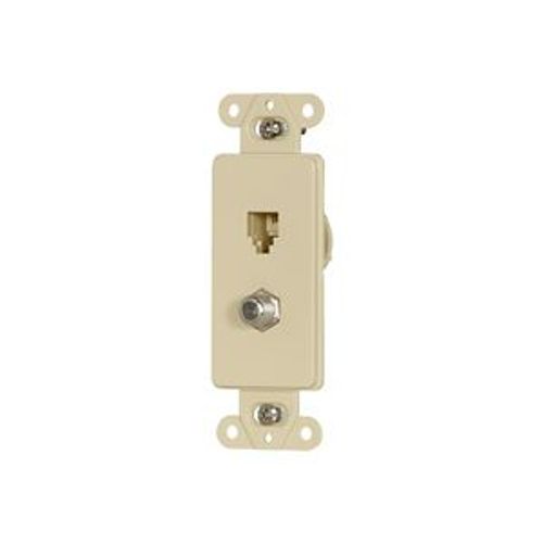 Main product image of Telephone Jack & Coaxial Adapter Decorator Insert, Ivory, Type F, Rj11, Rj14, Combo, 3562V