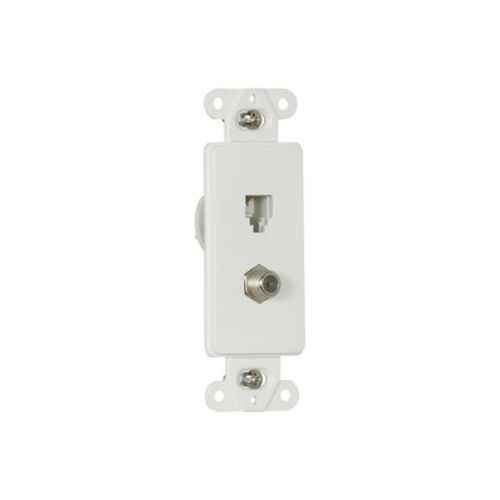 Main product image of Telephone Jack & Coaxial Adapter Decorator Insert, White, Type F, Rj11, Rj14, Combo, 3562W
