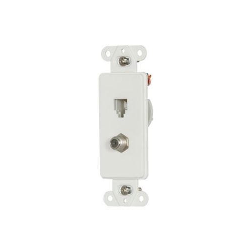 Main product image of Telephone Jack & Coaxial Adapter Decorator Insert, White, Type F, Rj11, Rj14, Combo, 3562W