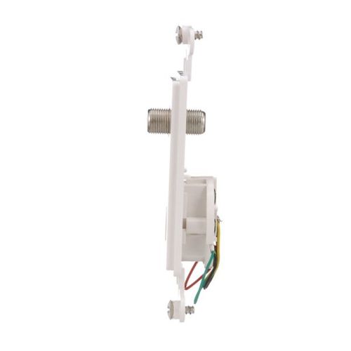 Main product image of Telephone Jack & Coaxial Adapter Decorator Insert, White, Type F, Rj11, Rj14, Combo, 3562W