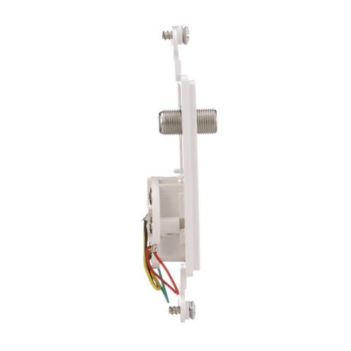 Main product image of Telephone Jack & Coaxial Adapter Decorator Insert, White, Type F, Rj11, Rj14, Combo, 3562W