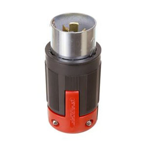 Main product image of Locking Plug, #10-6Awg, 50A, 600 Vac, 250Vdc, Black, Red, Pro Grip, 2-Pole 3-Wire, Grounding, 3763EX