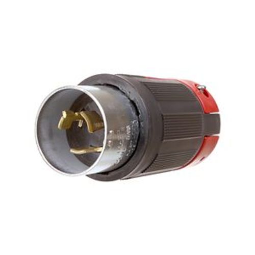 Main product image of Locking Plug, #10-6Awg, 50A, 600 Vac, 250Vdc, Black, Red, Pro Grip, 2-Pole 3-Wire, Grounding, 3763EX