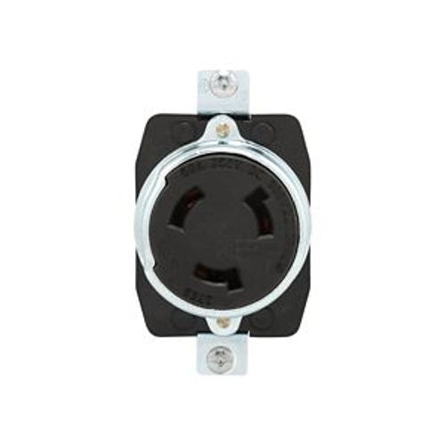 Main product image of Locking Receptacle, #10-6Awg, 50A, Industrial, 600 Vac, 250Vdc, Back Wiring, Black, Single, 3769