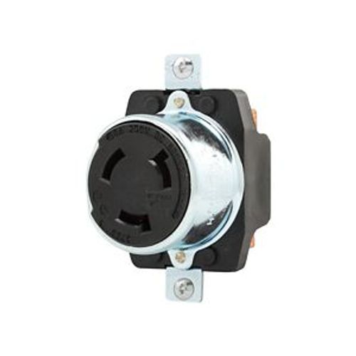 Main product image of Locking Receptacle, #10-6Awg, 50A, Industrial, 600 Vac, 250Vdc, Back Wiring, Black, Single, 3769