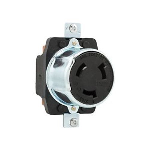 Main product image of Locking Receptacle, #10-6Awg, 50A, Industrial, 600 Vac, 250Vdc, Back Wiring, Black, Single, 3769