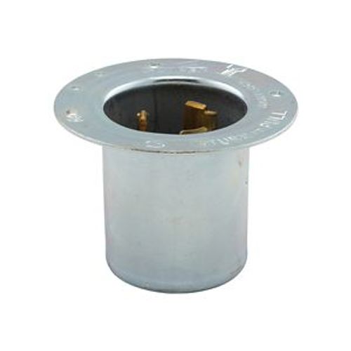 Main product image of Locking Flanged Inlet, #10-6Awg, 50A, Industrial, 600 Vac, 250Vdc, Back Wiring, Steel, 3775