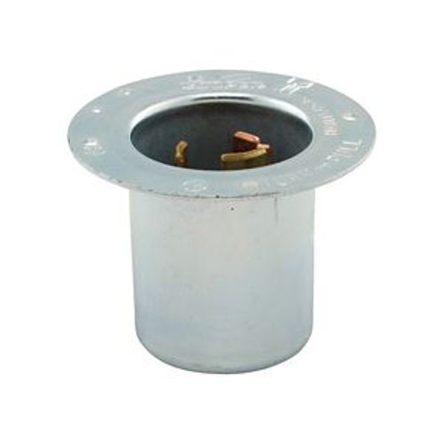 Main product image of Locking Flanged Inlet, #10-6Awg, 50A, Industrial, 600 Vac, 250Vdc, Back Wiring, Steel, 3777