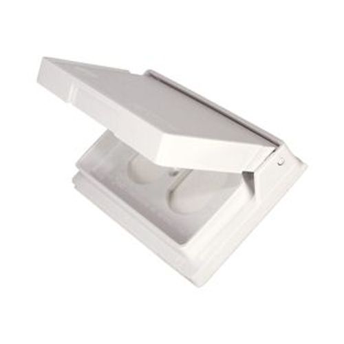 Main product image of Non-Metallic Duplex Receptacle Cover, Self-Closing, Surface Mount, White Receptacle, Wet, 1-Gang, 3962W-BU