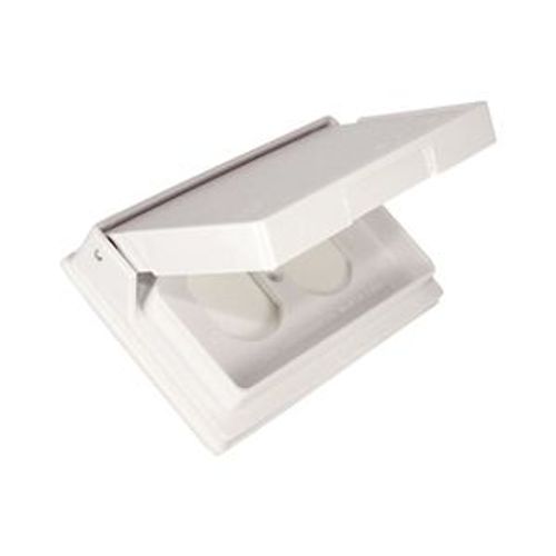 Main product image of Non-Metallic Duplex Receptacle Cover, Self-Closing, Surface Mount, White Receptacle, Wet, 1-Gang, 3962W-BU