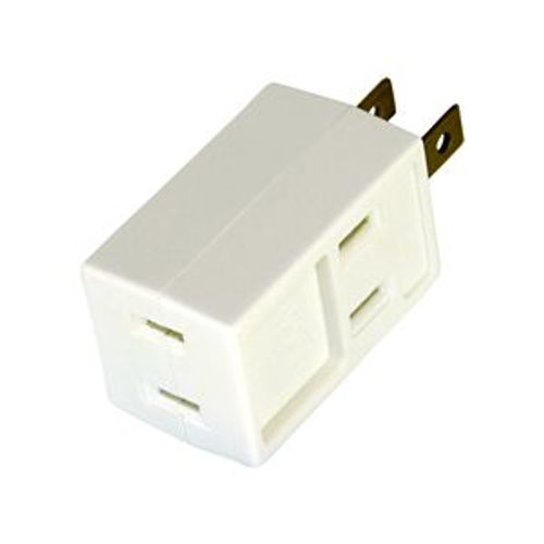 Main product image of 3 Outlet Cube Tap, Single Receptacle To 3 Outlets, Box, 15A, 125V, White, 1-15R, Nema 1-15R, 400W-BOX