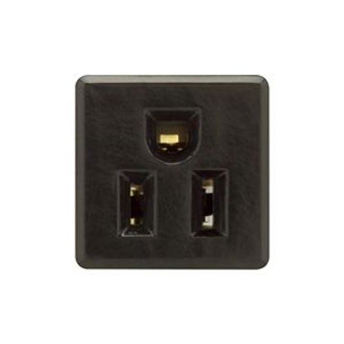 Main product image of Panel Mount/Snap-In Single Receptacle, #14-12 Awg 15A, Snap-In, Panel, 125V, Black, 4067BK-BU