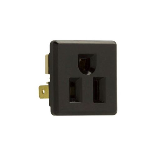 Main product image of Panel Mount/Snap-In Single Receptacle, #14-12 Awg 15A, Snap-In, Panel, 125V, Black, 4067BK-BU