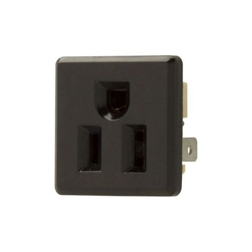 Main product image of Panel Mount/Snap-In Single Receptacle, #14-12 Awg 15A, Snap-In, Panel, 125V, Black, 4067BK-BU
