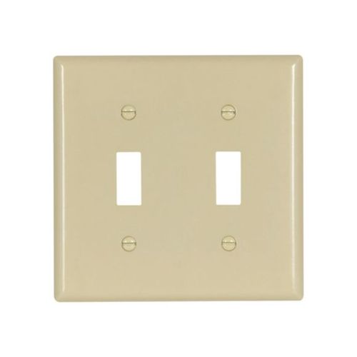 Main product image of Toggle Wallplate, 10% Deeper Than Standard Size, Ivory, Toggle Cutout, Thermoset, 2-Gang, 4139V-BOX