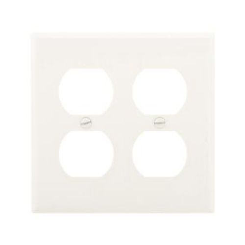 Main product image of Duplex Receptacle Wallplate, 10% Deeper Than Standard Size, White, Toggle Cutout, Thermoset, 4150W-BOX