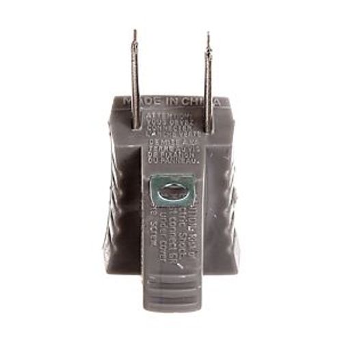 Main product image of Grounding Adapter, Single Outlet, 15A, 125V, Gray, Thermoplastic, 5-15R, Nema 5-15R, 419GY