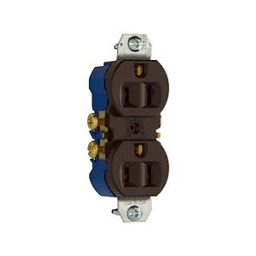 Main product image of Residential Duplex Receptacle, #14-10 Awg 15A 125V, SideAnd Push, Brown, High-Impact Duplex, 4270B