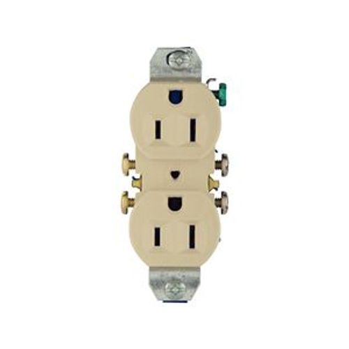 Main product image of Residential Duplex Receptacle, #14-10 Awg 15A 125V, SideAnd Push, Ivory, High-Impact Duplex, 4270V
