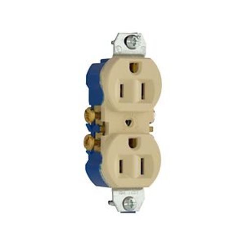 Main product image of Residential Duplex Receptacle, #14-10 Awg 15A 125V, SideAnd Push, Ivory, High-Impact Duplex, 4270V