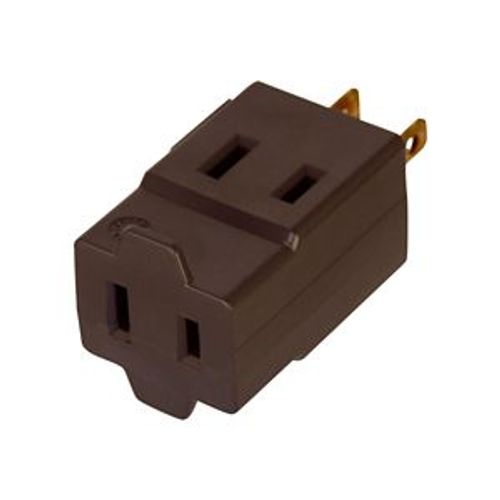Main product image of 3 Outlet Cube Tap, Single Receptacle To 3 Outlets, Polarized, 15A, 125V, Brown, 1-15R, 4400B-BOX