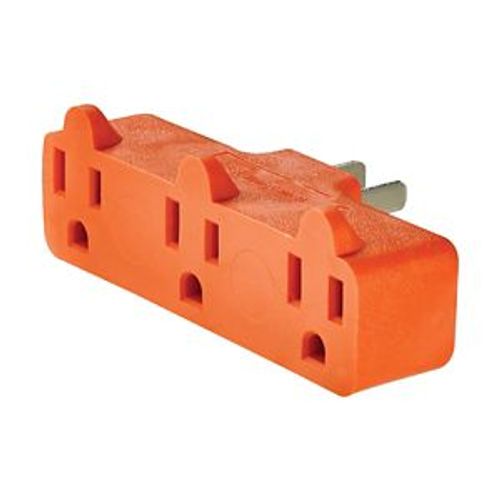 Main product image of 3 Outlet Cube Tap, Single Receptacle To 3 Outlets, Polarized, 15A, 125V, Orange, 5-15R, 4402RN-BOX