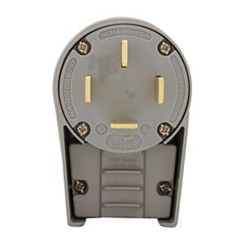 Main product image of Arrow Hart Angled Plug, #12-4 Awg 60A, 120/208V, Black w/ Neoprene Gasket, 18-60P, 4-Pole 4-Wire, 4516AN