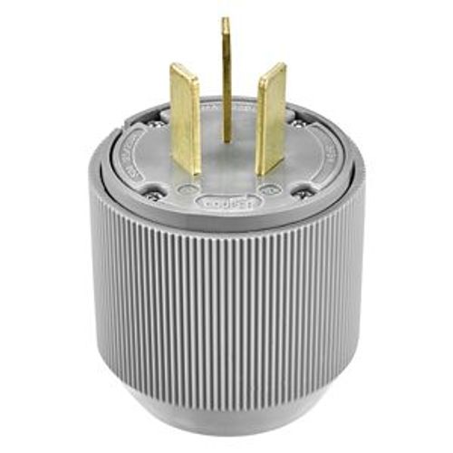 Main product image of Arrow Hart Extra Heavy-DutyAuto Grip Plug, #12-4Awg 50A, 125/250V, Gray w/ Neoprene Gasket, 4524N