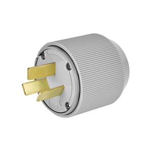 Main product image of Arrow Hart Extra Heavy-DutyAuto Grip Plug, #12-4Awg 50A, 125/250V, Gray w/ Neoprene Gasket, 4524N