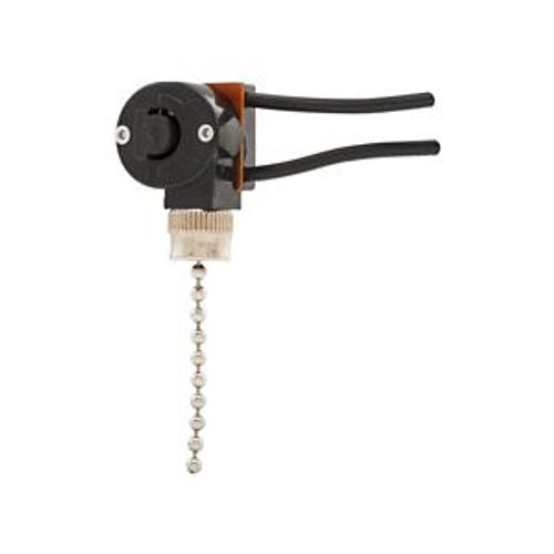 Main product image of Commercial Switch, Switch, 1A, 3A, 125/250V, Pull Chain, Nickel, Canopy, Polycarbonate, 1-Pole, 458NP-BOX