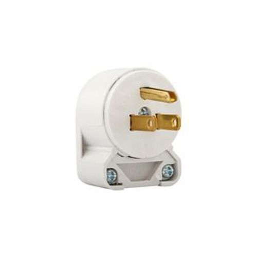 Main product image of Arrow Hart Straight Blade Angled Plug, #18-12 Awg 15A, 125V, White, Vinyl, 5-15P, 2-Pole 3-Wire, 4867ANW-BOX