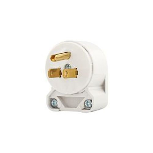 Main product image of Arrow Hart Straight Blade Angled Plug, #18-12 Awg 15A, 125V, White, Vinyl, 5-15P, 2-Pole 3-Wire, 4867ANW-BOX