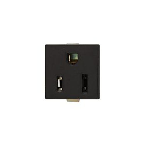 Main product image of Panel Mount/Snap-In Single Receptacle, #14-12 Awg 15A, Snap-In, Panel 125V, Bulk, Black, 49-01BK-BU