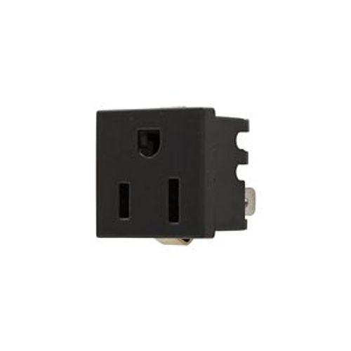 Main product image of Panel Mount/Snap-In Single Receptacle, #14-12 Awg 15A, Snap-In, Panel 125V, Bulk, Black, 49-01BK-BU