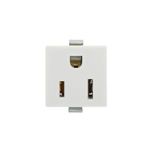 Main product image of Panel Mount/Snap-In Single Receptacle, #14-12 Awg 15A, Snap-In, Panel 125V Bulk, Fiber Back Clip, 49-01W-BU