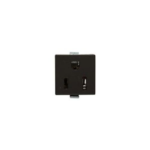 Main product image of Panel Mount/Snap-In Single Receptacle, #14-12 Awg 15A, Snap-In Panel 125V, Black Wire Lead, Bulk, 49-21BK-BU