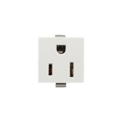 Main product image of Panel Mount/Snap-In Single Receptacle, #14-12 Awg 15A, Snap-In, Panel 125V Wire Lead, Bulk, 49-2W-BU