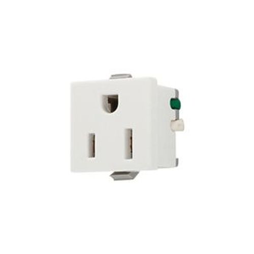 Main product image of Panel Mount/Snap-In Single Receptacle, #14-12 Awg 15A, Snap-In, Panel 125V Wire Lead, Bulk, 49-2W-BU