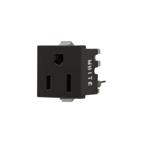 Main product image of Panel Mount/Snap-In Single Receptacle, #14-12 Awg 15A, Snap-In, Panel 125V, Black, Bulk, 49-7BK-BU