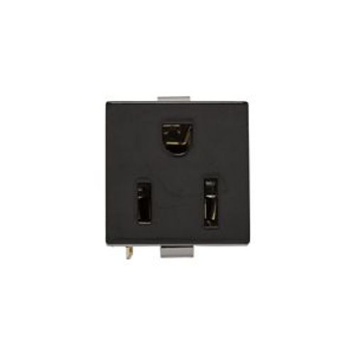 Main product image of Panel Mount/Snap-In Single Receptacle, #14-12 Awg 15A, Panel 125V 90 Degree Quick Connect, Black, 49-8BK-BU