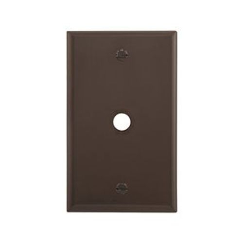 Main product image of Telephone And Coaxial Wallplate, Brown, 0.375" Hole Cutout, Nylon, Single-Gang, 5128B-BOX