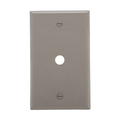 Main product image of Telephone And Coaxial Wallplate, Gray, 0.375" Hole Cutout, Nylon, Single-Gang, Standard, 5128GY-BOX