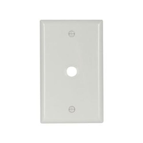 Main product image of Telephone And Coaxial Wallplate, White, 0.375" Hole Cutout, Nylon, Single-Gang, 5128W-BOX