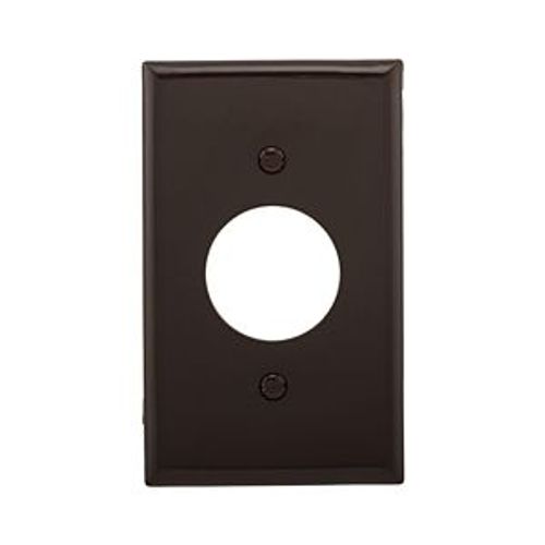 Main product image of Single Receptacle Wallplate, Brown, 1.406" Hole Cutout, Nylon, Single- Gang, Standard, 5131B-BOX